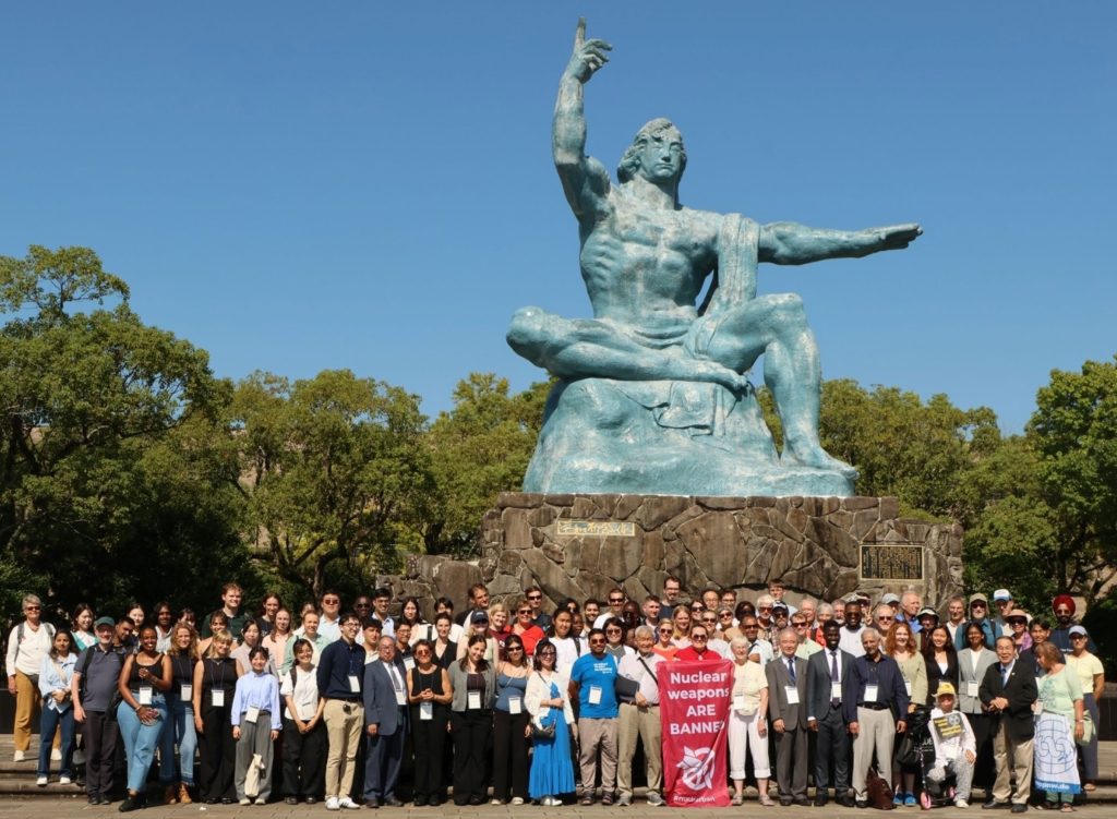 Nulear weapons ban gathering at Nagasaki Peace Park